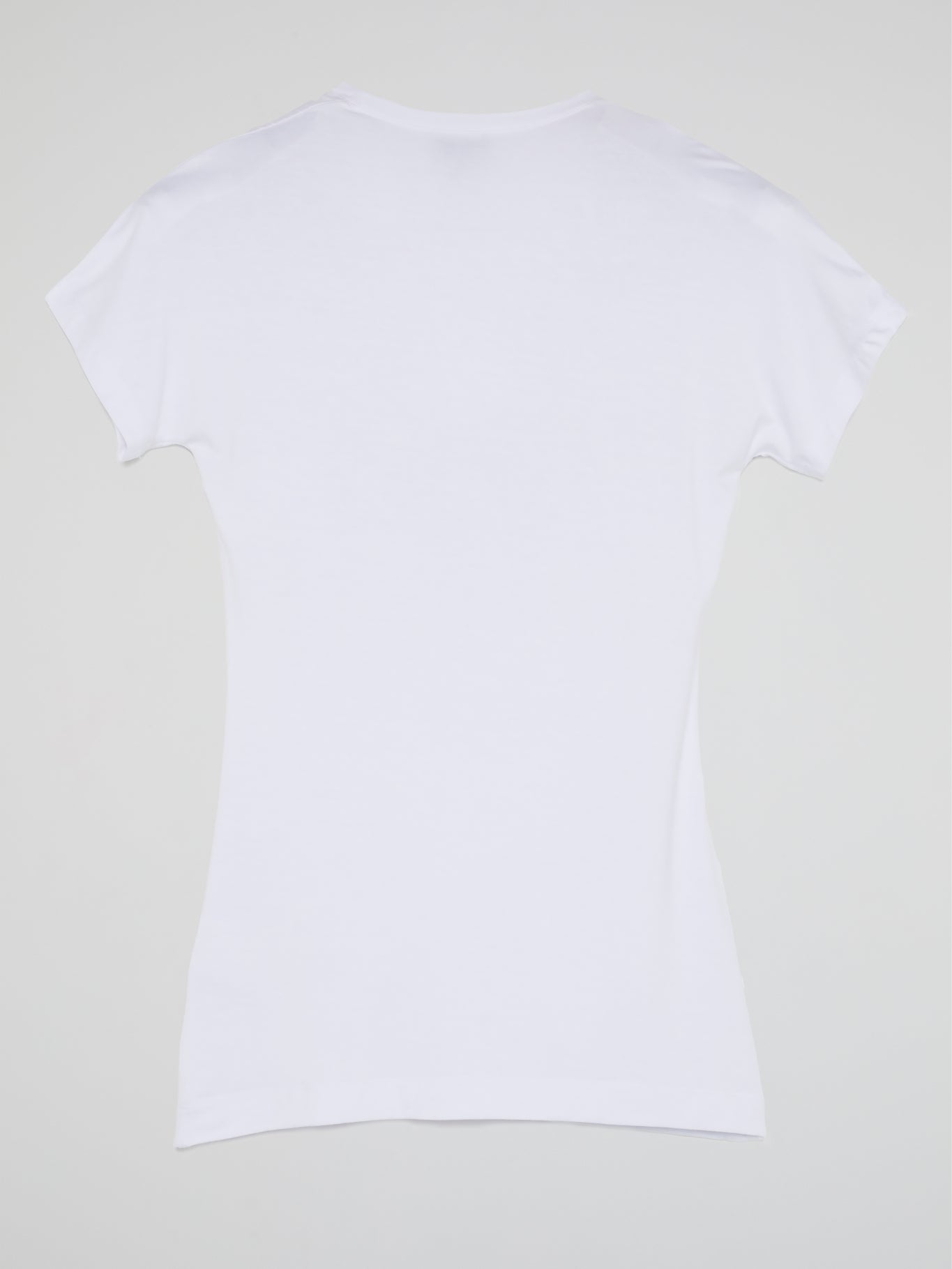 White Printed Scoop Neck T-Shirt