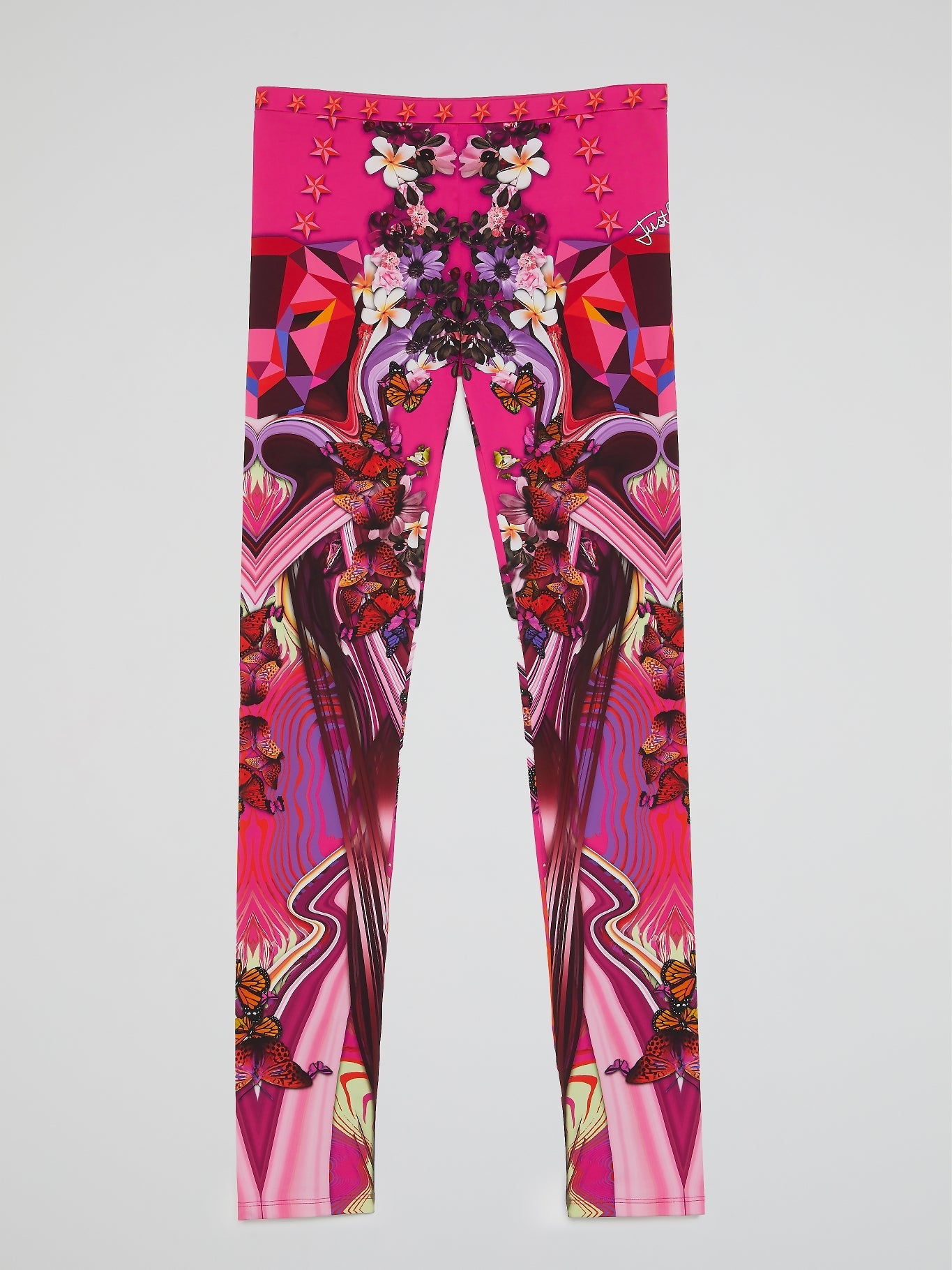 Pink Butterfly Print Leggings