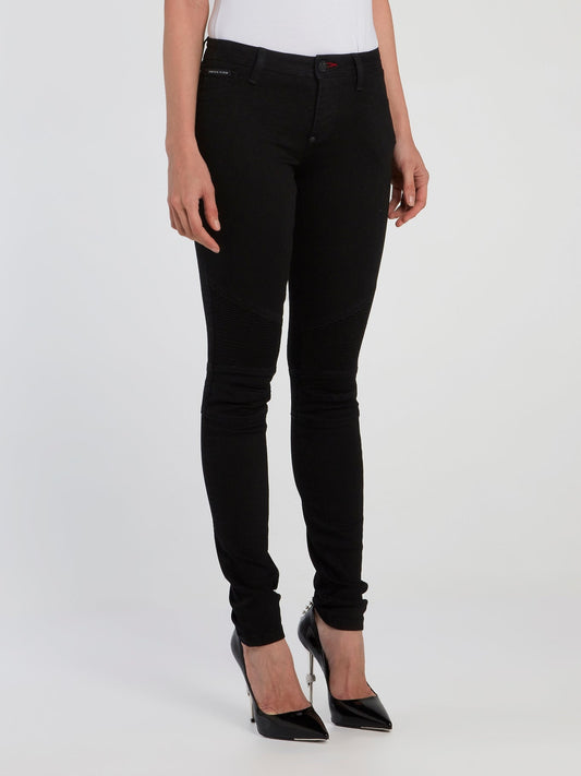 Black Skinny Biker Jeans