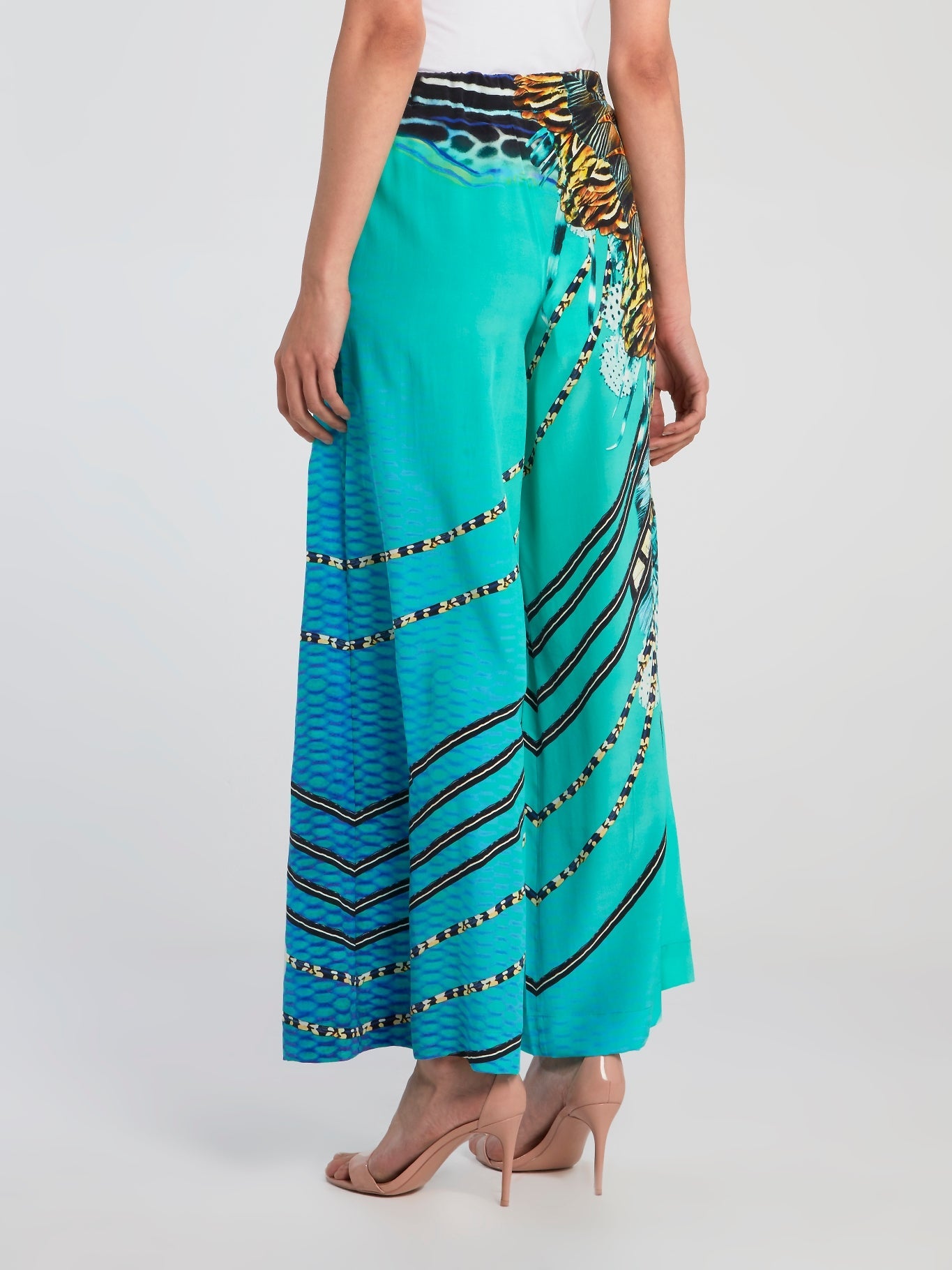 Tie Waist Silk Palazzo Pants