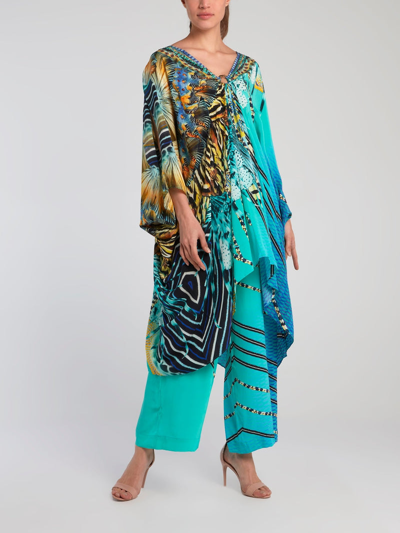 Tie Waist Silk Palazzo Pants