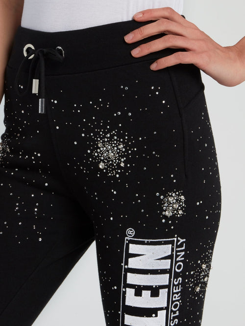 Crystal Plein Black Running Trousers