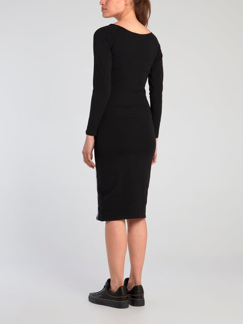 Cara Black Long Sleeve Bodycon Dress