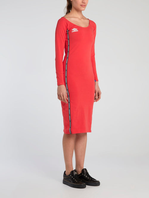 Cara Red Long Sleeve Bodycon Dress