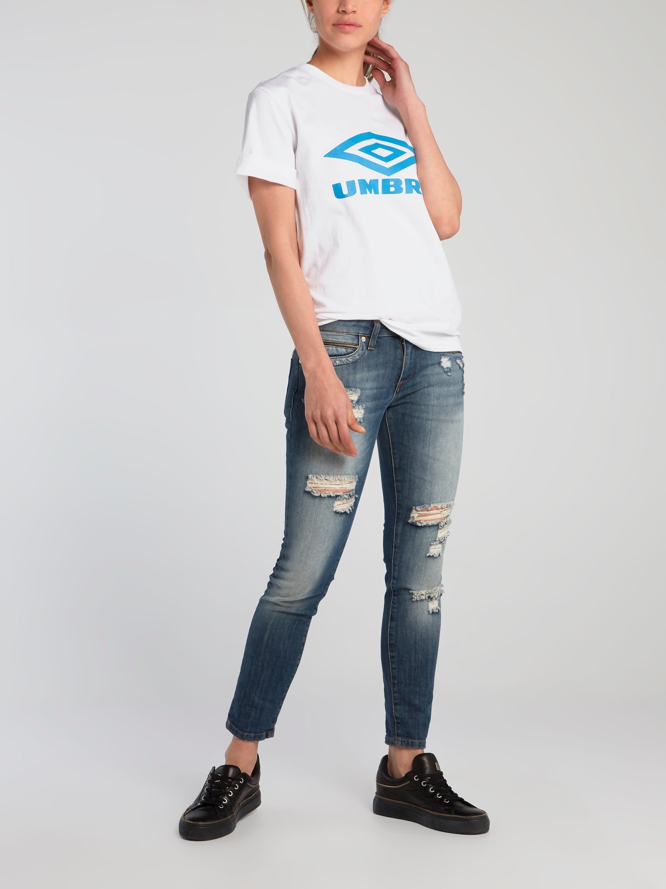 White Logo Boyfriend T-Shirt