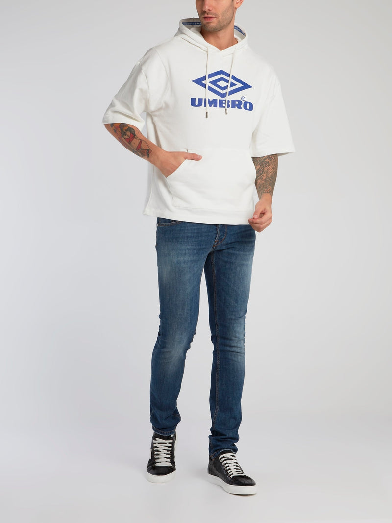 Polaris White Short Sleeve Hoodie