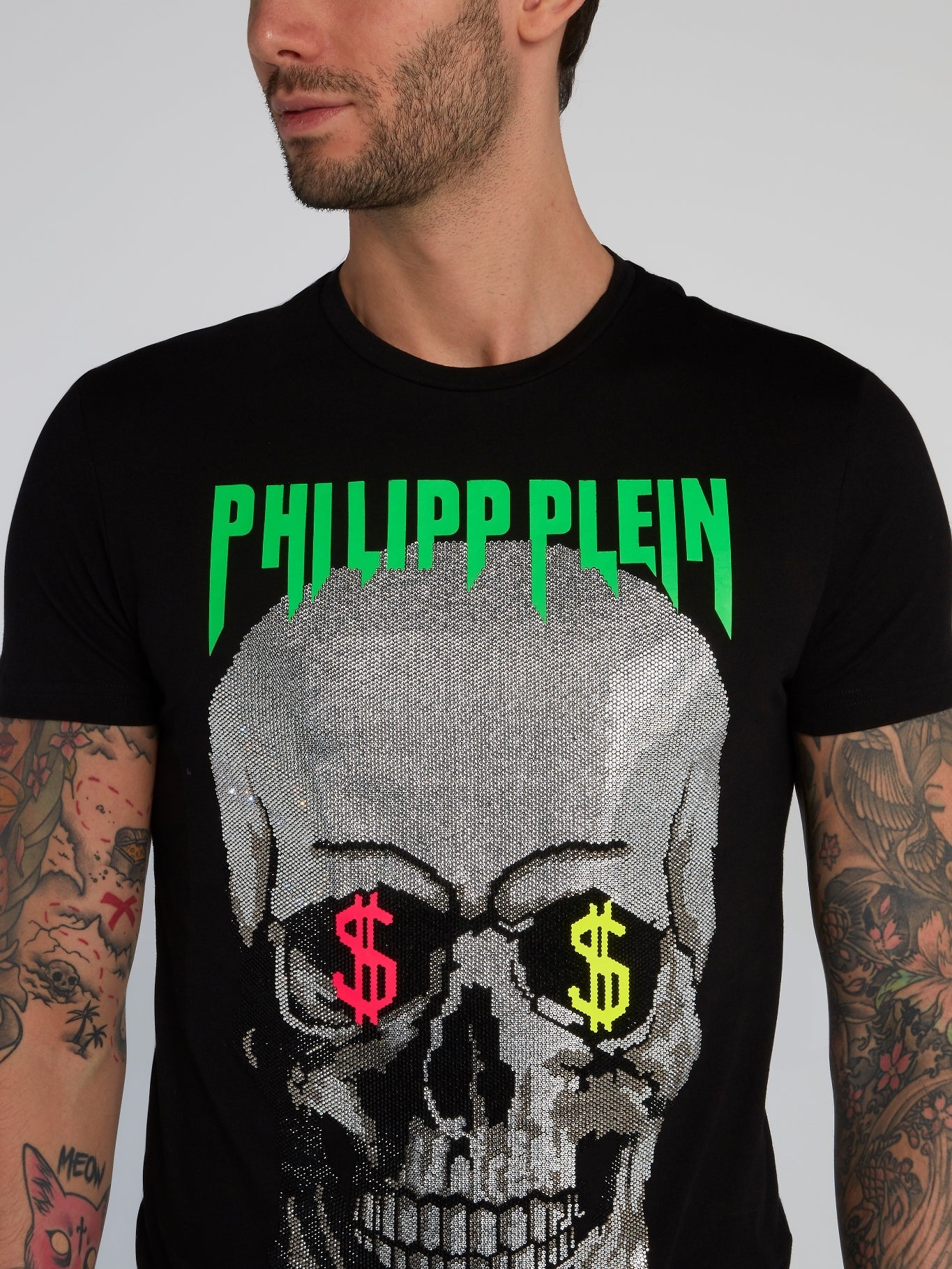 Black Rhinestone Skull T-Shirt