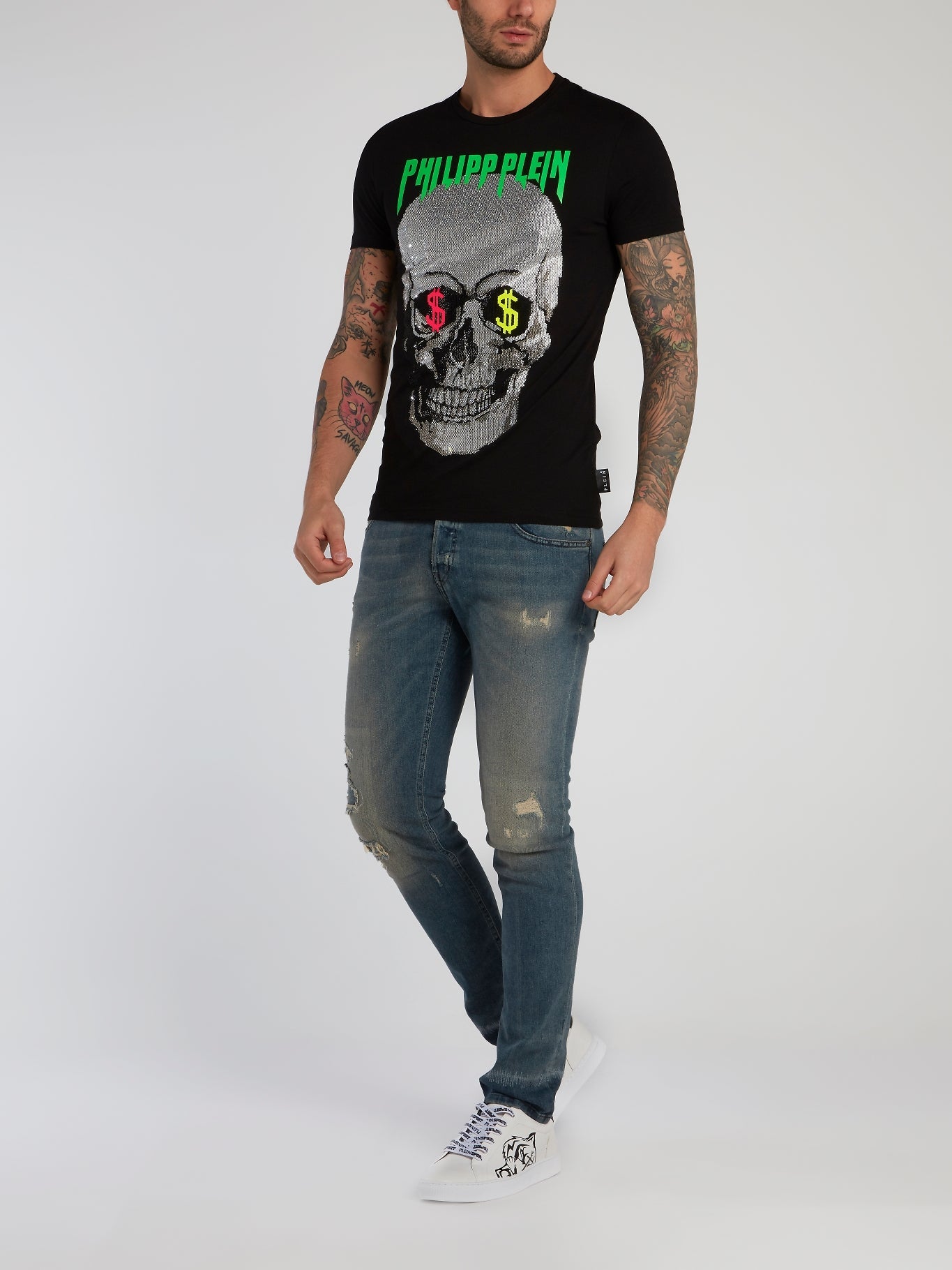 Black Rhinestone Skull T-Shirt