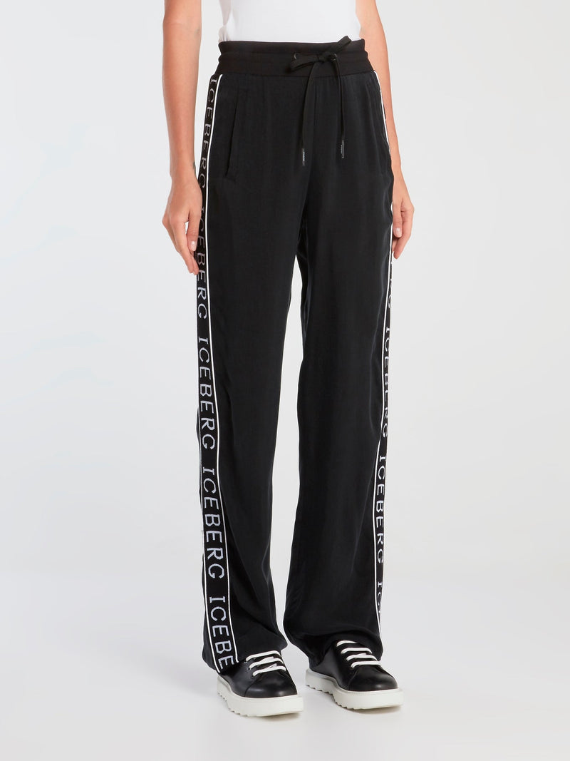 Black Logo Tape Active Pants