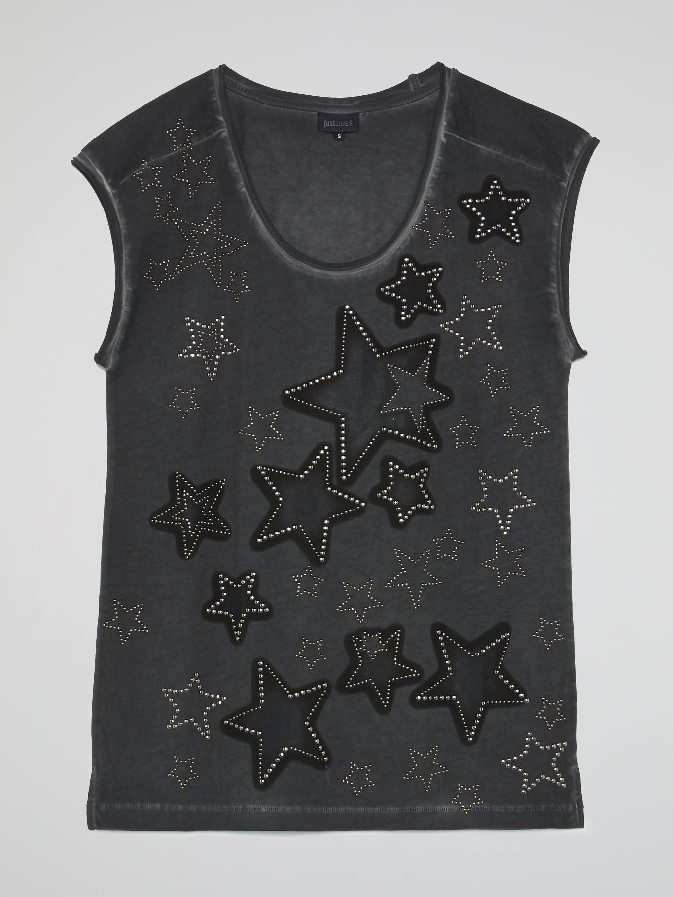 Grey Studded Star Sleeveless Top