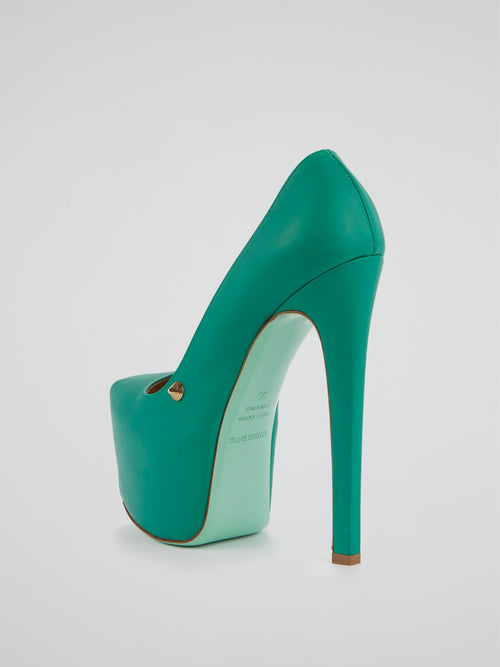 Apple Leather Platform Pumps