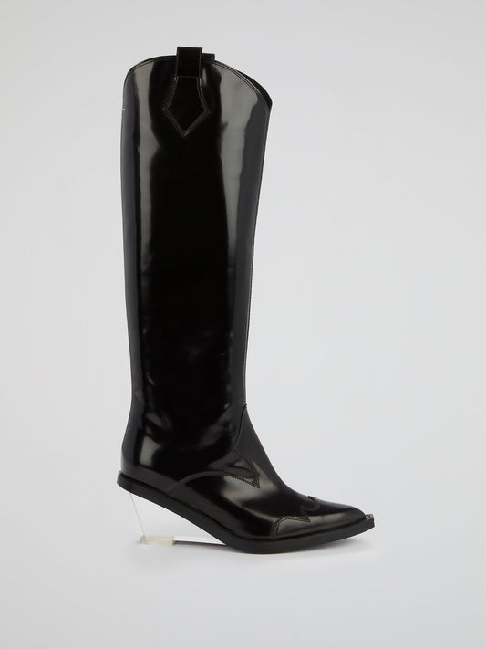 Black Leather Riding Boots