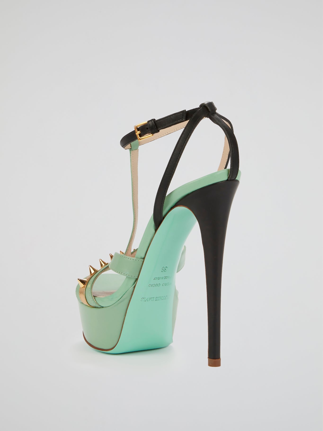 Naples Green Spike Detail Stilettos