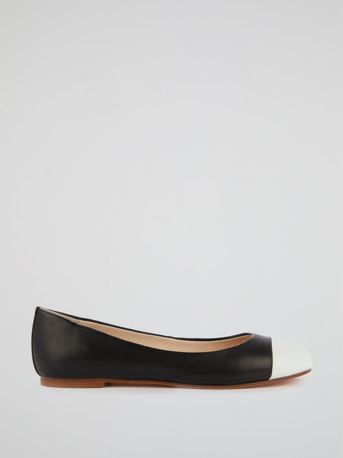 Contrast Toe Ballerina Shoes