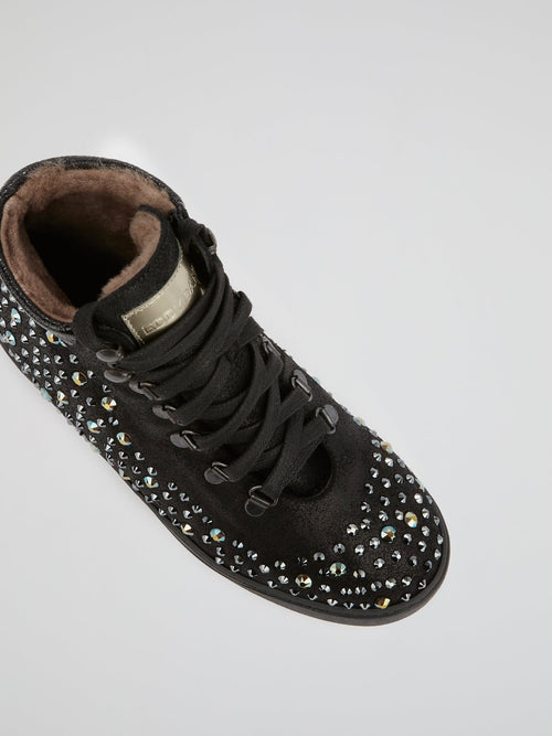 Black Multi-Stud High Top Sneakers