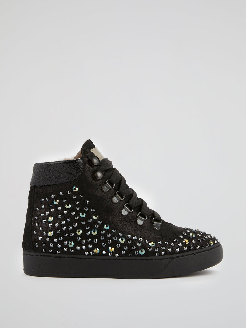 Black Multi-Stud High Top Sneakers