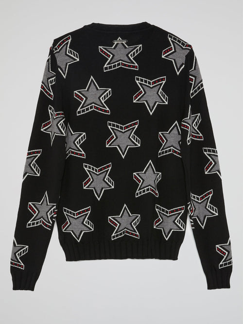 Black Star Print Sweatshirt