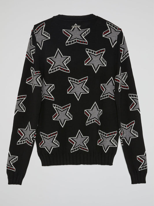 Black Star Print Sweatshirt