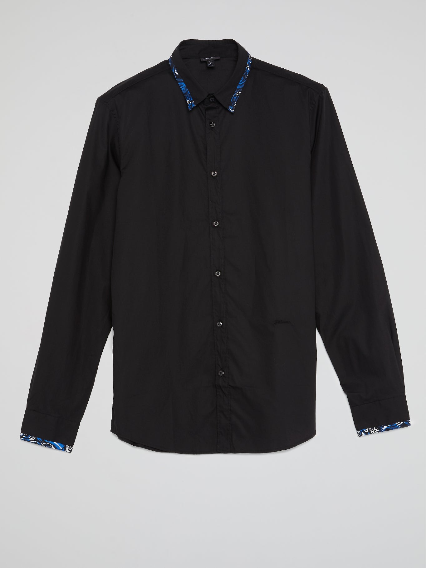 Black Printed Trim Shirt