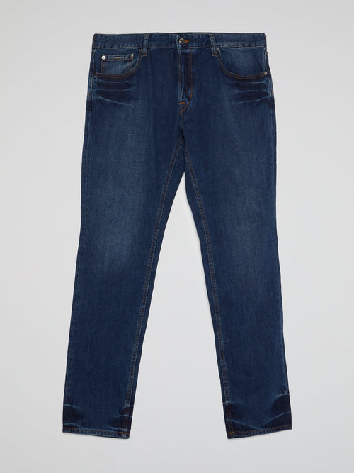 Navy Straight Fit Jeans