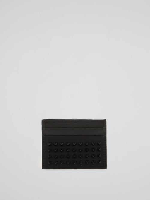 Black Spike Studded Card Holder