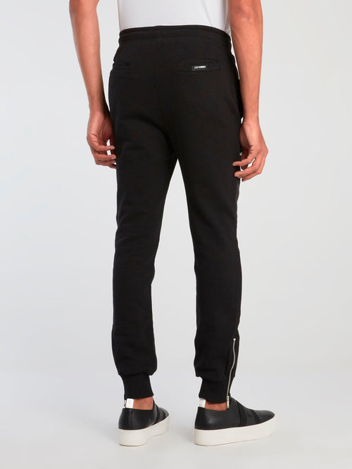 Black Zipper Pocket Sweatpants