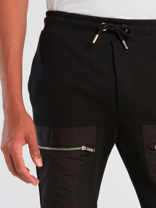 Black Zipper Pocket Sweatpants