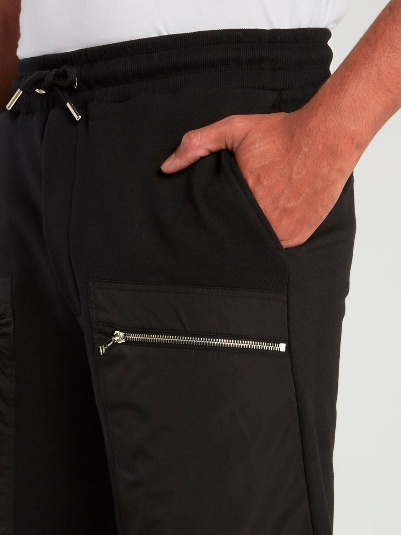 Black Zipper Pocket Core Shorts