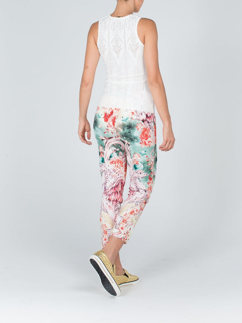 Floral Printed Cropped Skinny Jeans