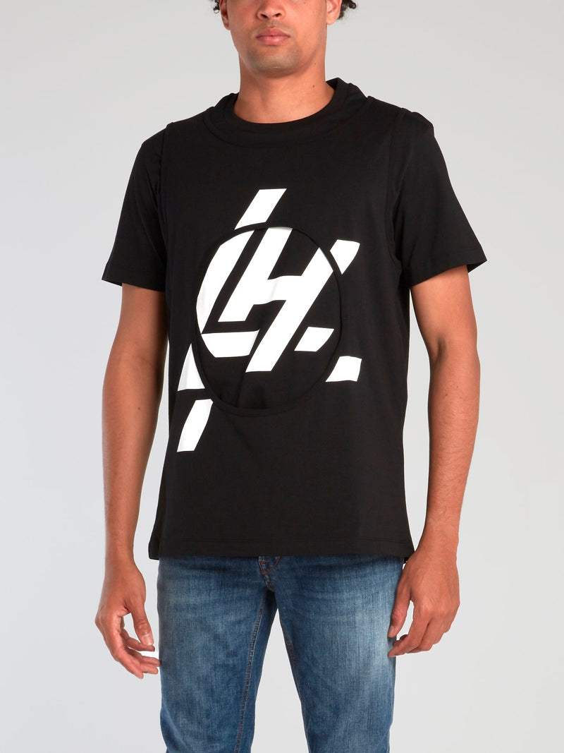 Black Layered Graphic Monogram T-Shirt