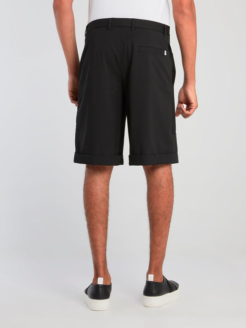 Black Front Pocket Detail Shorts