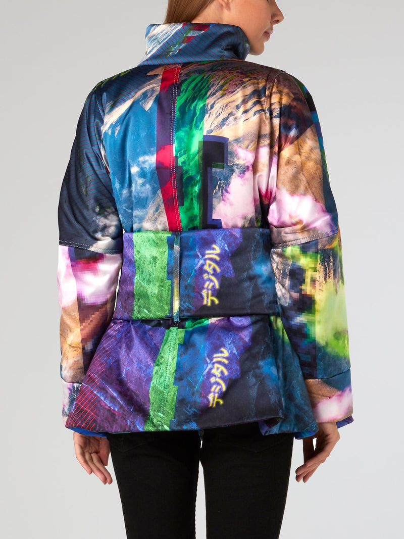 Glitched Nature Silk Parka