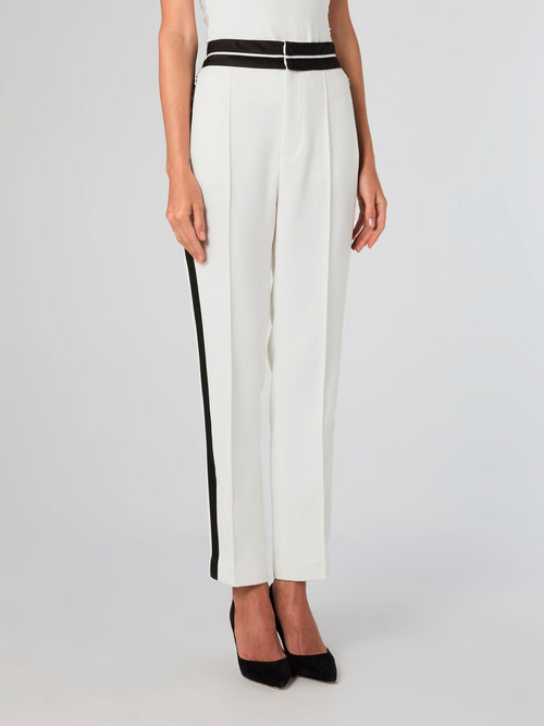 Contrast Detailed Tuxedo Pants