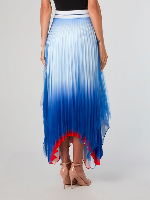 Cloud Sky Accordion Midi Skirt