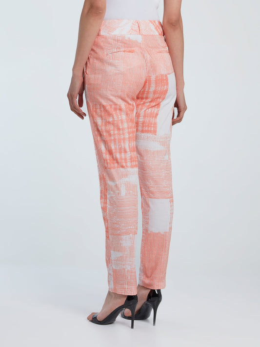 Pink Check Tapered Pants