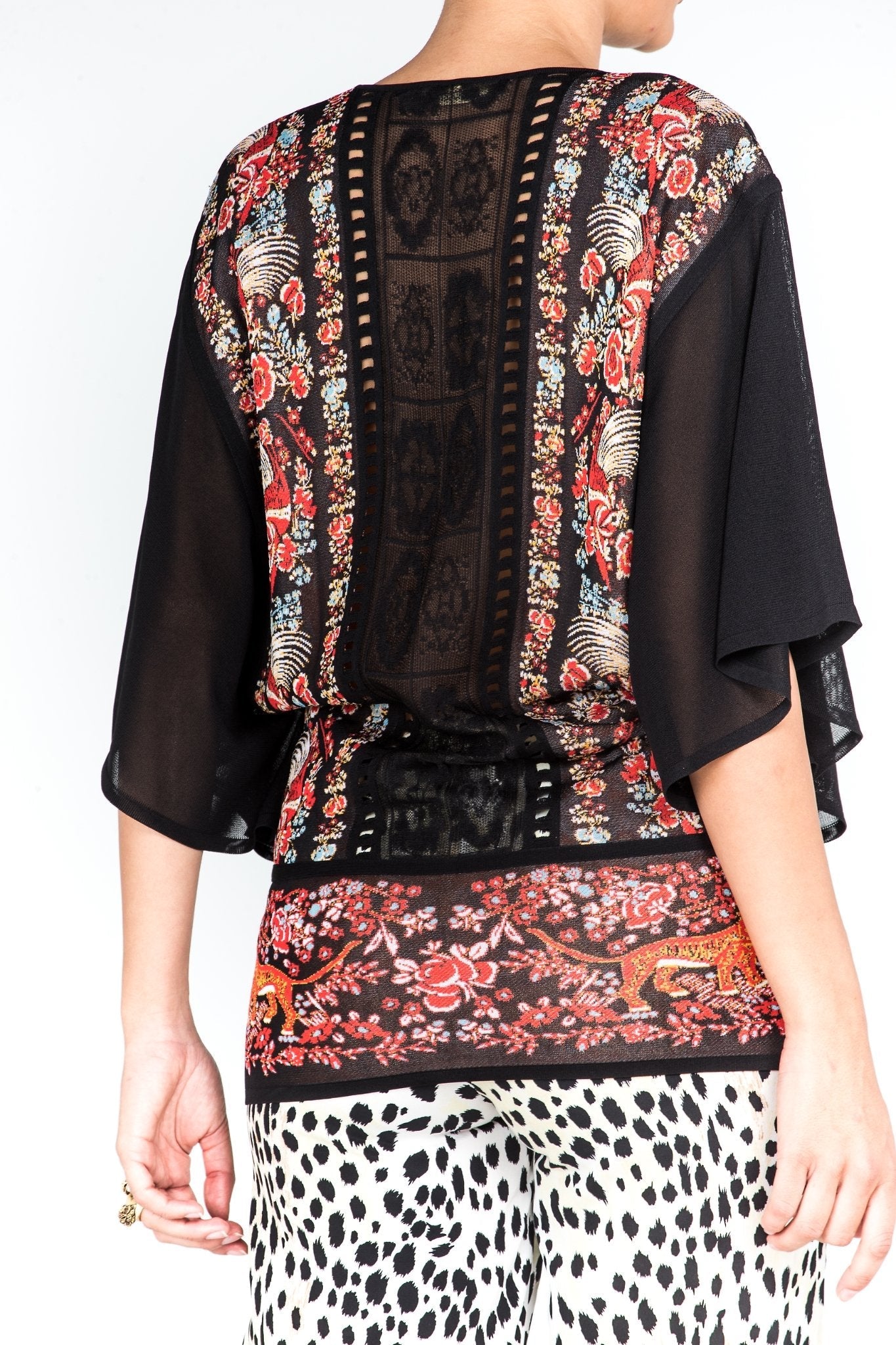 Floral Embroidered Lace Panel Blouse