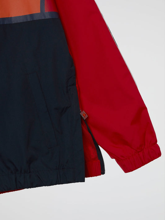 Agnolo Red Drawstring Windbreaker