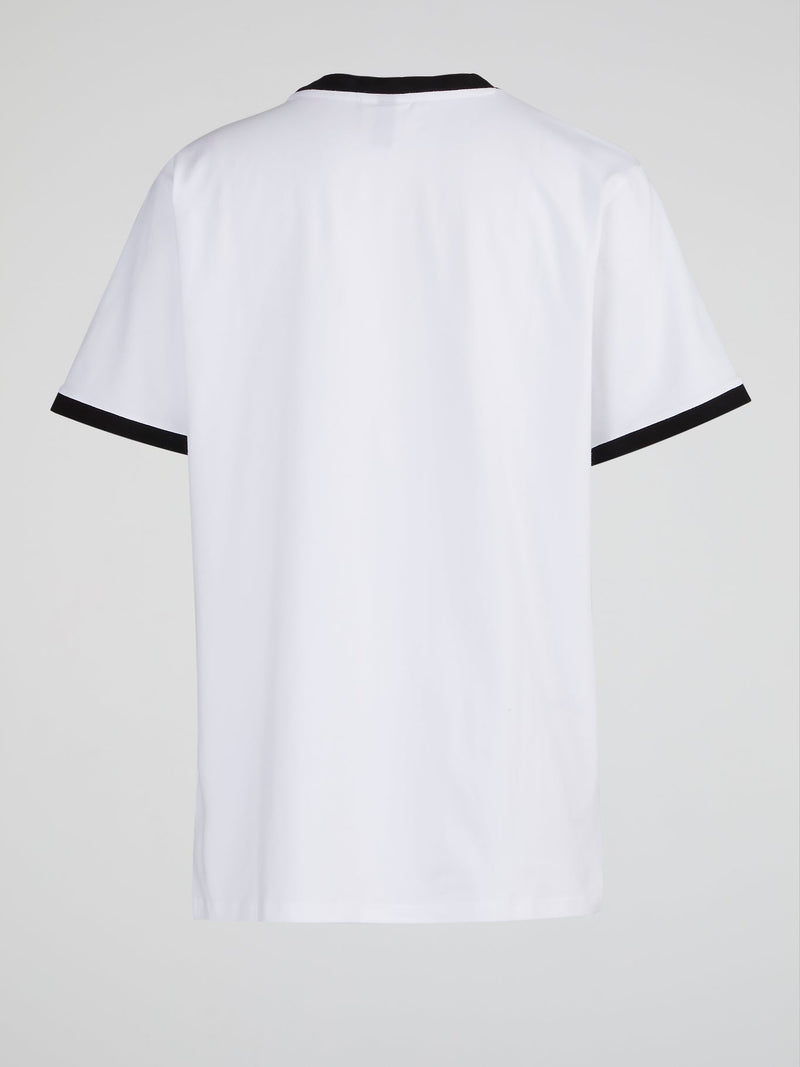 Serafina White Contrast Trim T-Shirt