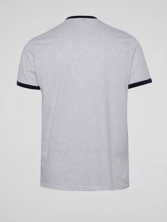 Limora White Contrast Trim T-Shirt