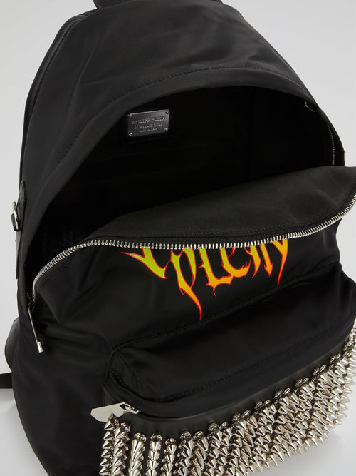 Black Spike Studded Backpack