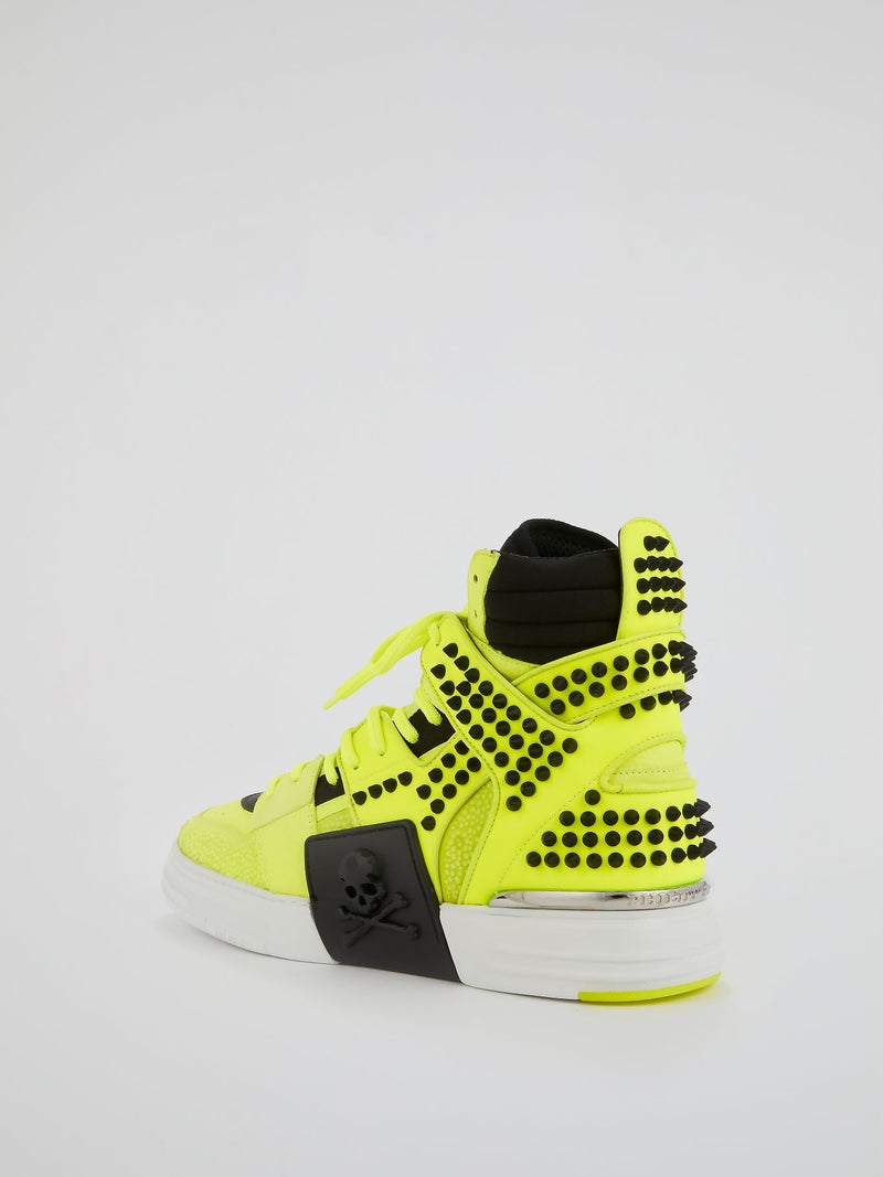 Phantom Kick$ Neon High-Top Sneakers