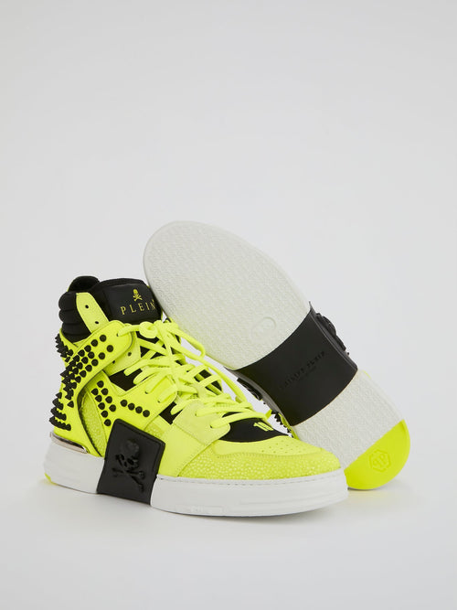 Phantom Kick$ Neon High-Top Sneakers