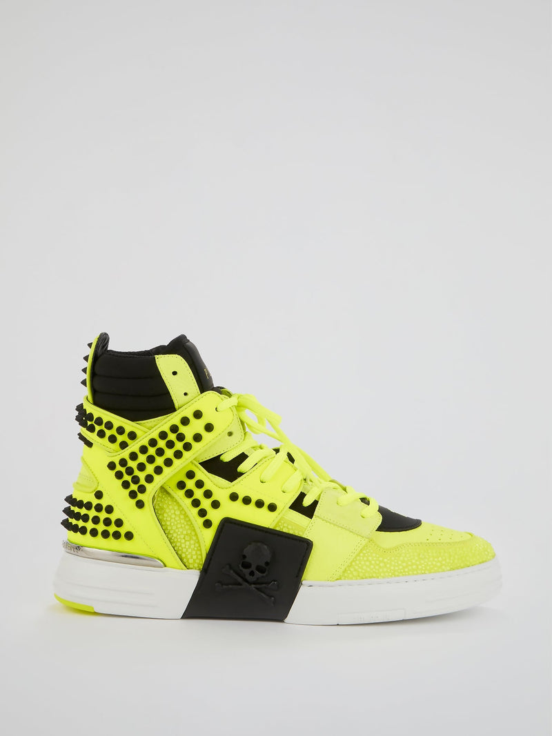 Phantom Kick$ Neon High-Top Sneakers