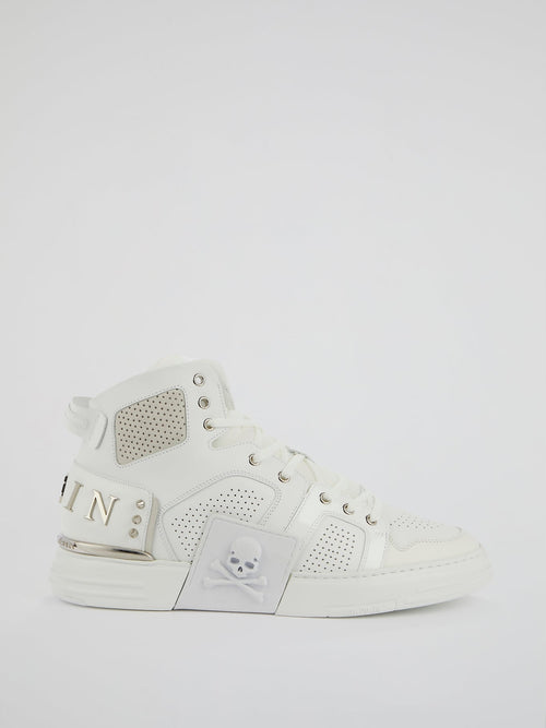 Phantom Kick$ White High-Top Sneakers