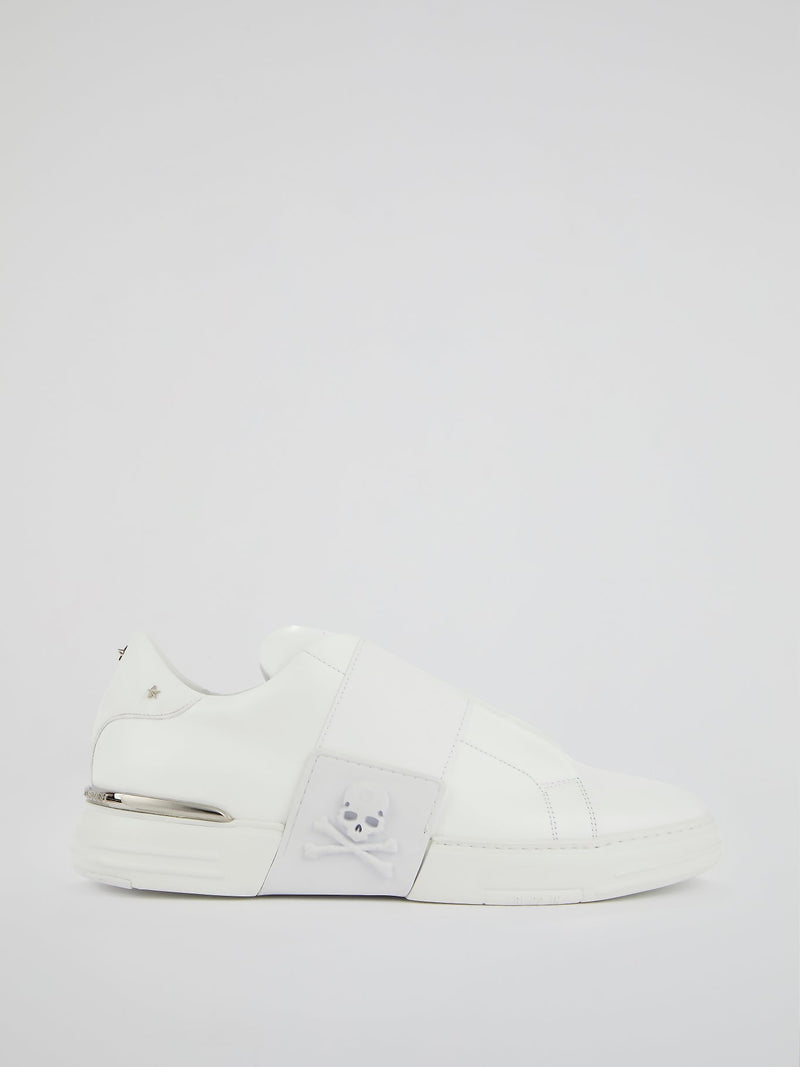 Phantom Kick$ White Slip-On Sneakers