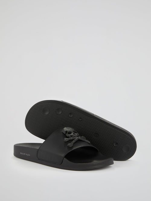 Black Skull Detail Sandals