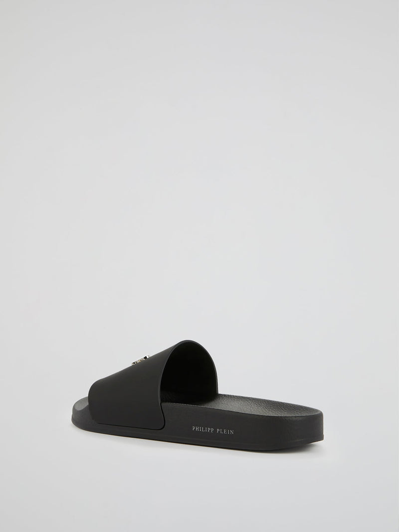 Black Signature Logo Sandals