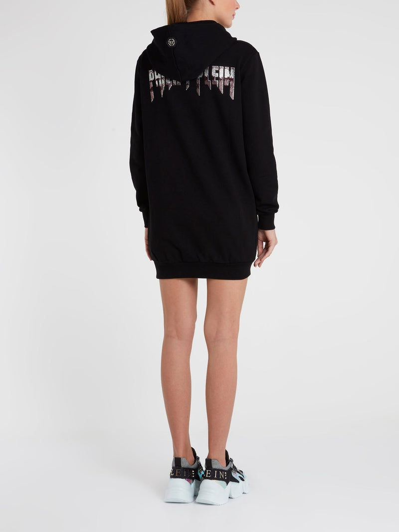 Rock Band Studded Hoodie Dress