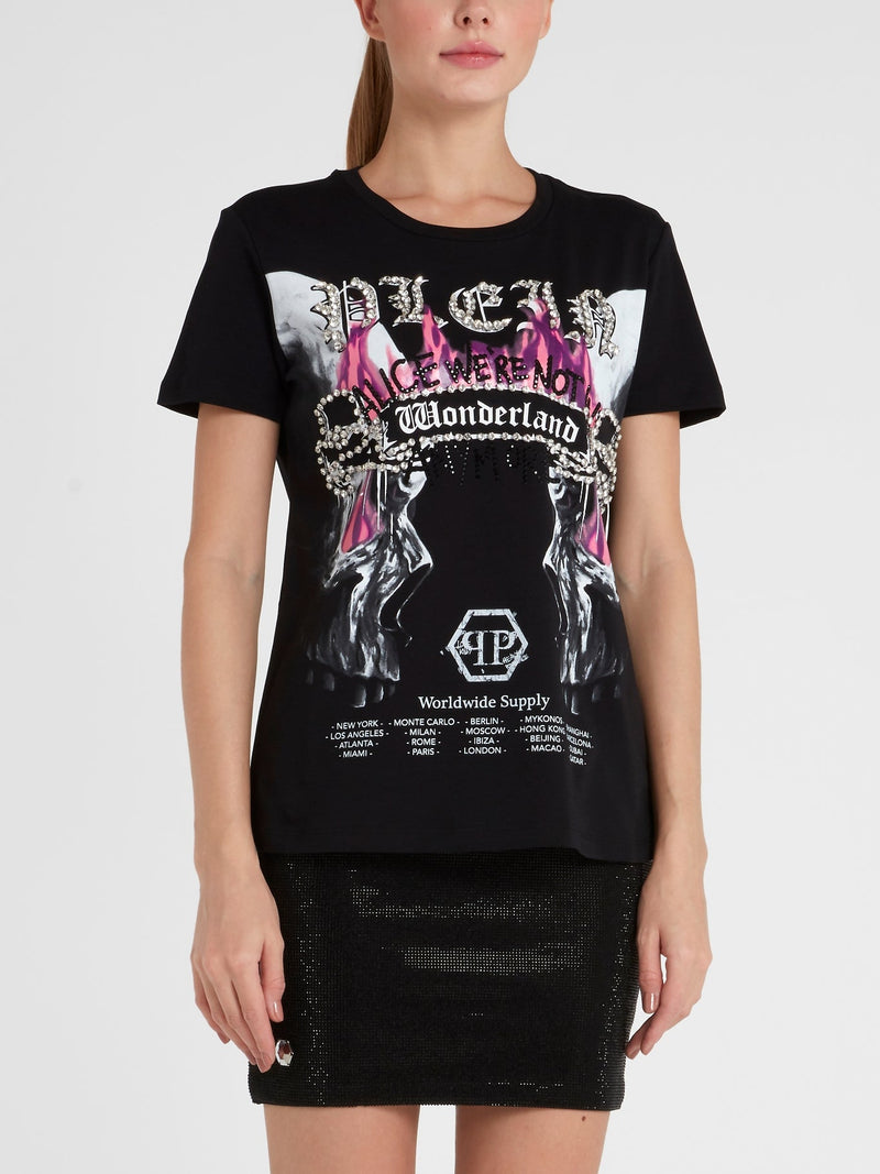 Gothic Plein Embellished T-Shirt