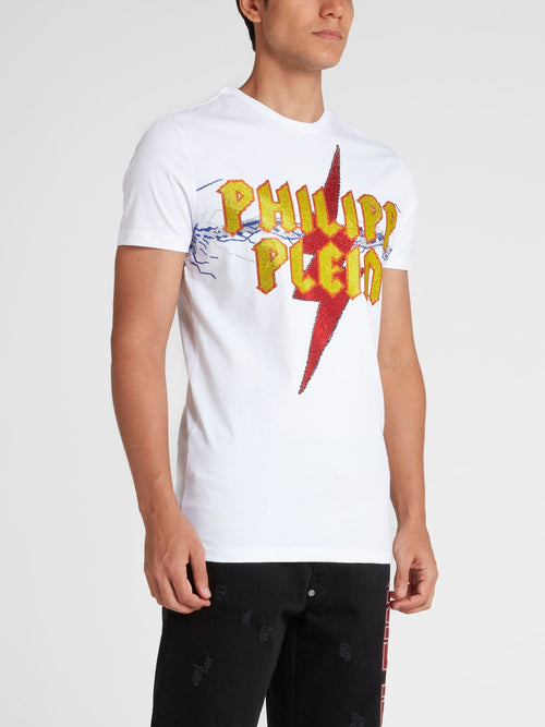 Rock PP White Studded T-Shirt